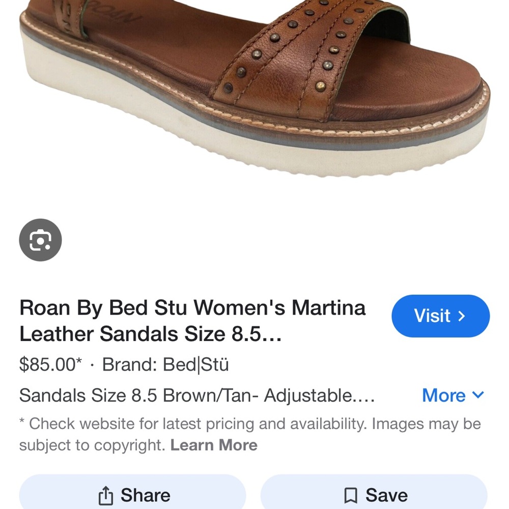 BED|STU Brown Leather Sandals with Perforated Straps